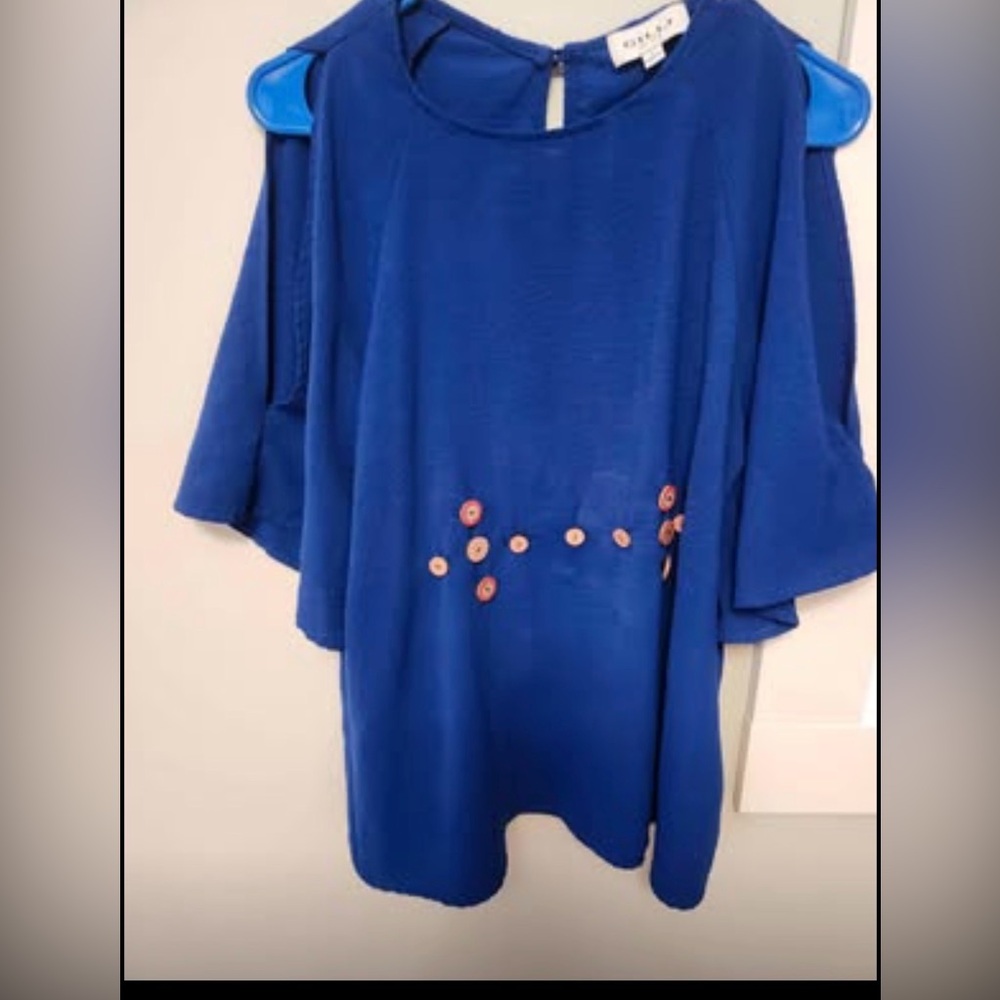 Gilli Royal Blue Blouse with Button Details
